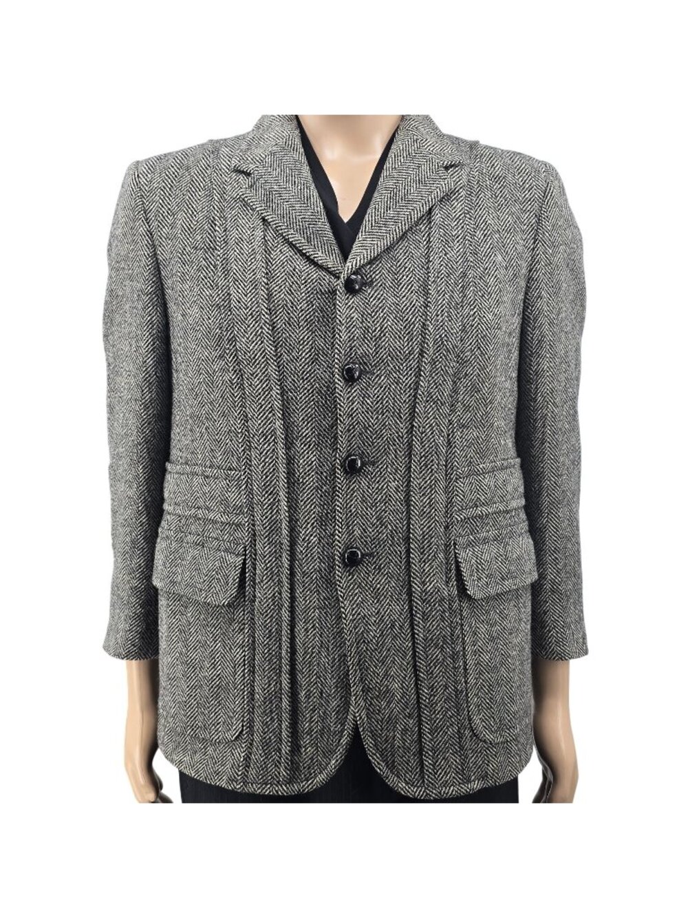 Vintage Hamilton Mens Herringbone TweedTailored Wool Jacket  40S